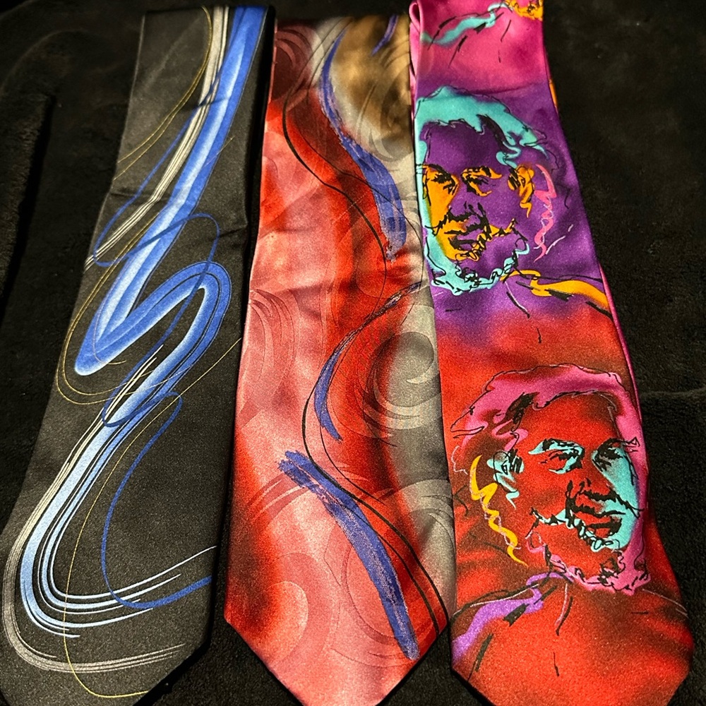 Three Jerry Garcia Men’s Silk Dress Ties Special Limited Collection